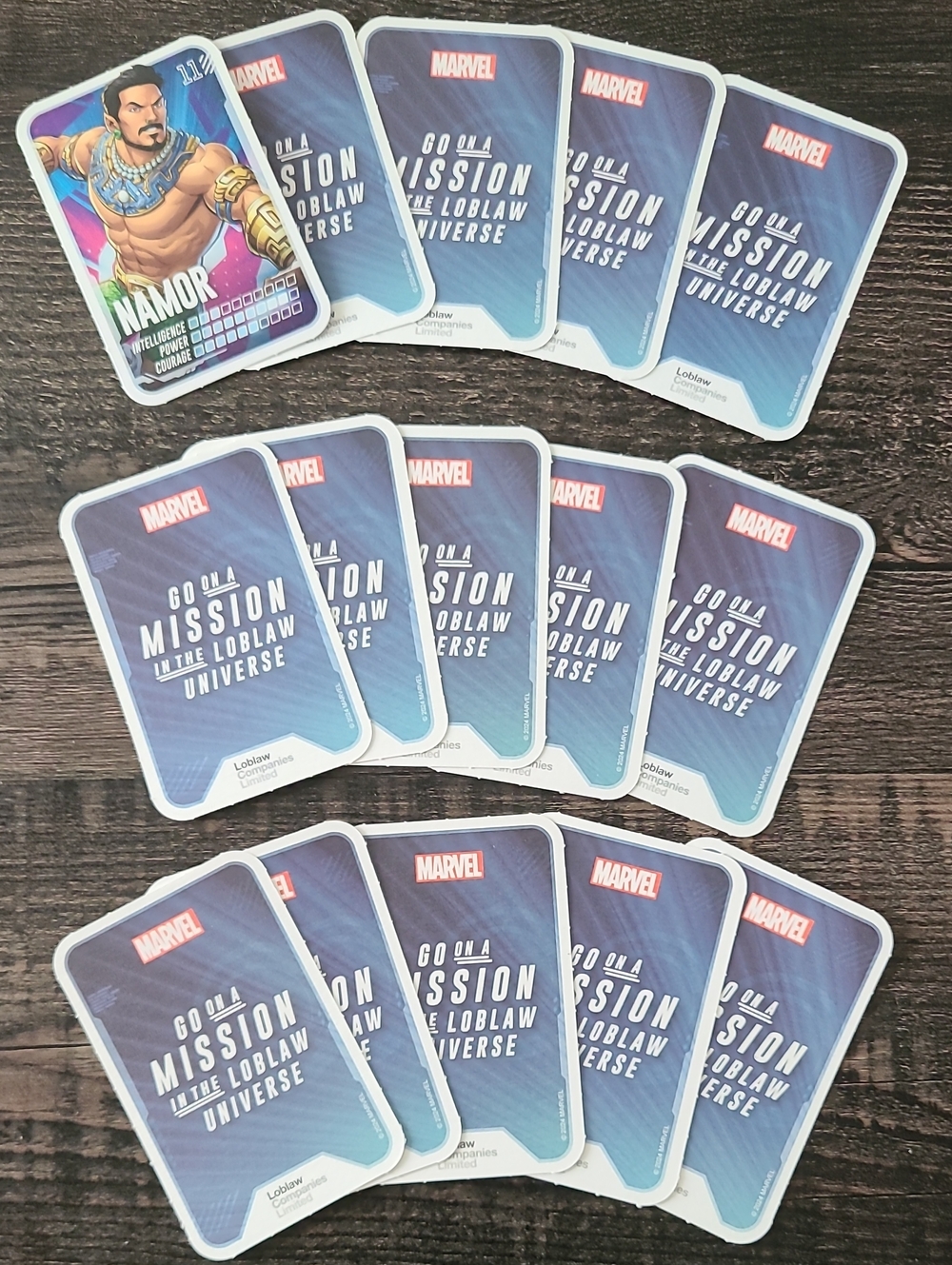 Marvel TRADING Cards 15 Pack Cards from Loblaws Go On A Mission Promotion 2024